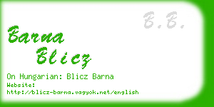 barna blicz business card
